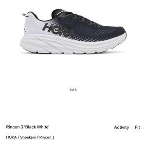 HOKA Men's Rincon 3 Black White Running Shoes